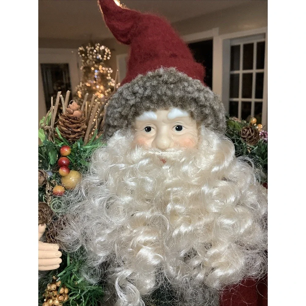 Woodland Christmas Santa Tree Topper Tabletop Figurine 19